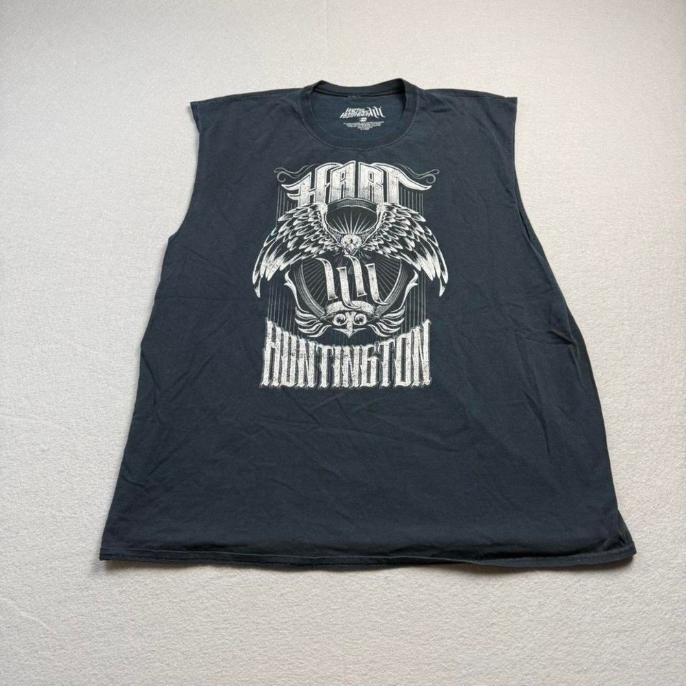 Huntington Sleeveless Tee Black Biker Graphic